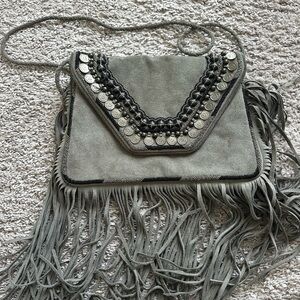 Gray Fringe Women's Bag